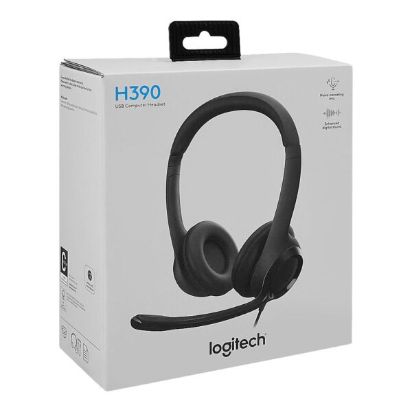 Logitech H390 USB Headset with Noise-Cancelling Microphone – Crystal Clear Audio for Work & Calls