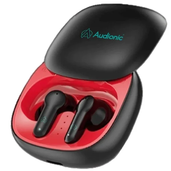 Audionic Airbud 730 Bluetooth earbuds Pakistan premium wireless sound quality red case